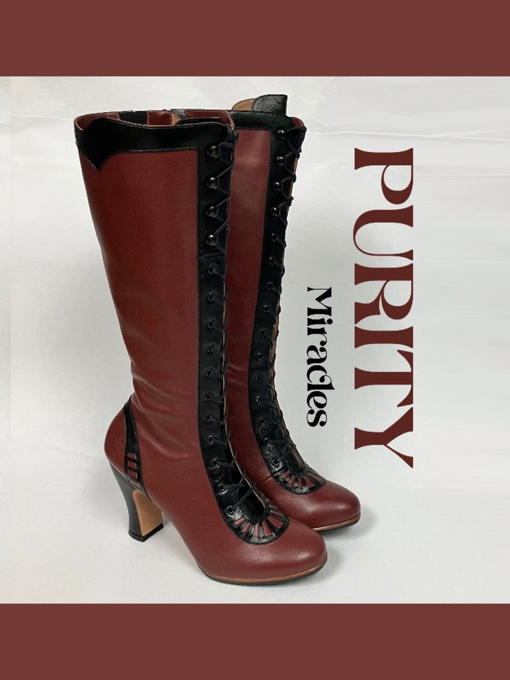 *BRAND NEW!* Fluevog 2015 Miracles PURITY, Burgundy, Size 9.5 (Best for 9)! HOT!